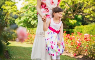 Girl and her mother in a park