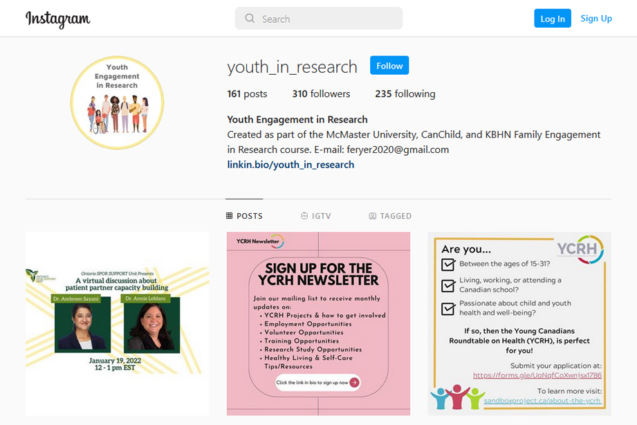 Youth Engagement in Research Instagram Account